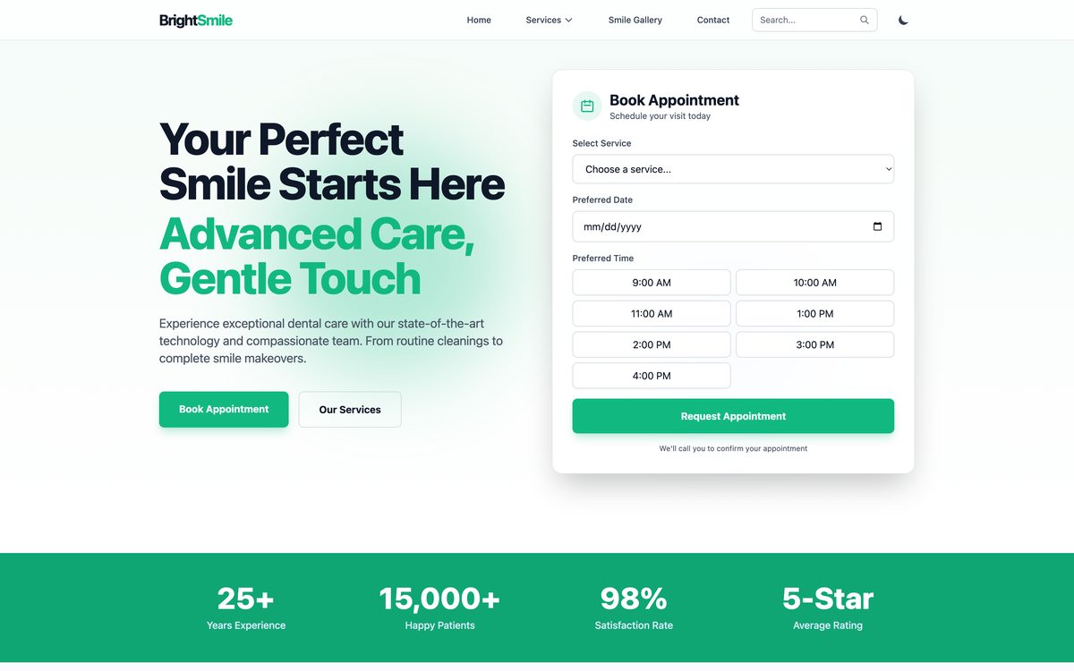 BrightSmile template preview