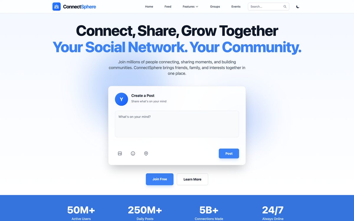 ConnectSphere template preview