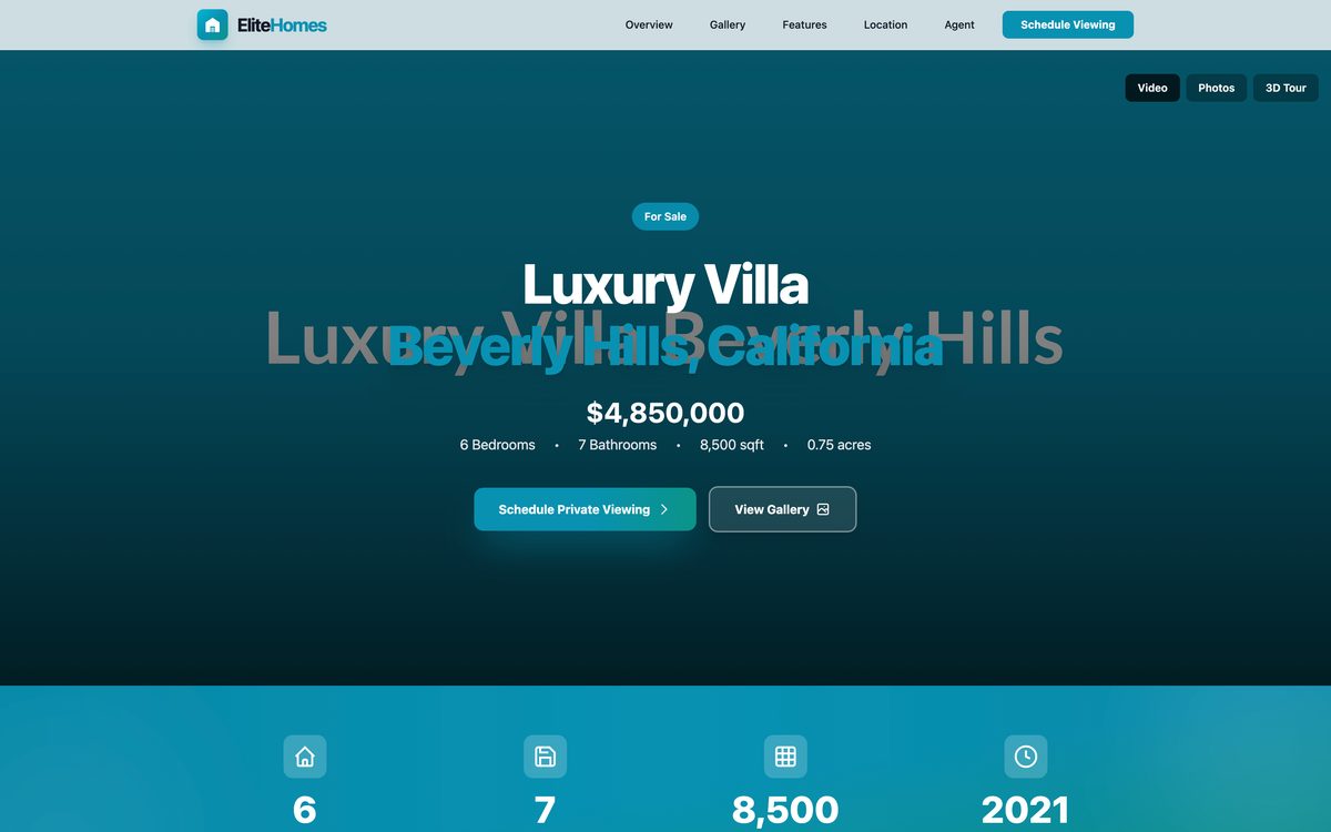 EliteHomes template preview