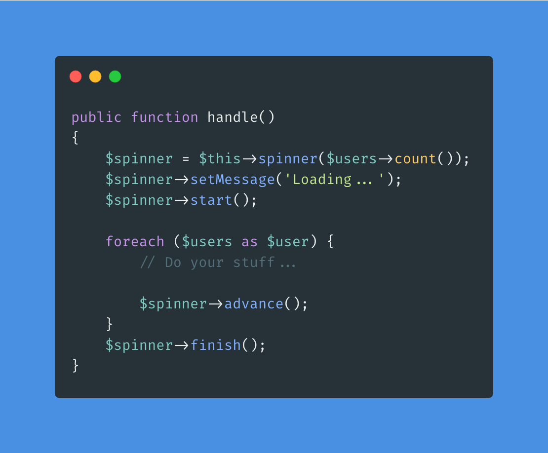 Laravel Console Spinner project preview
