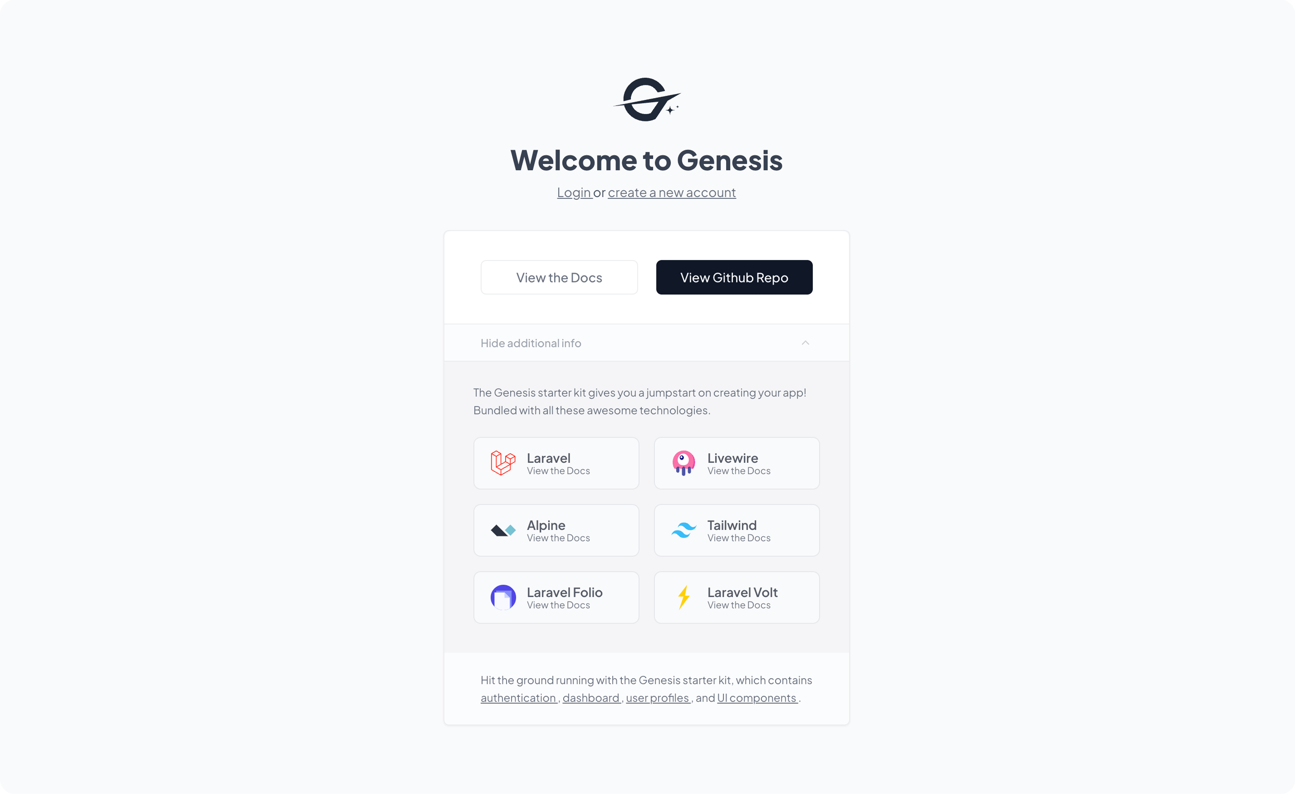 thedevdojo/genesis - Package Image