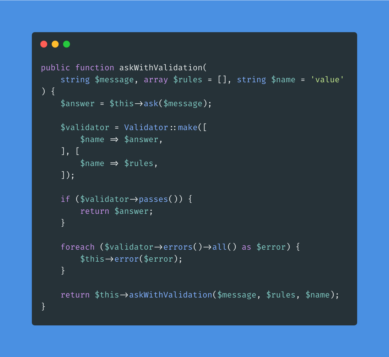 Validating Laravel Console Input