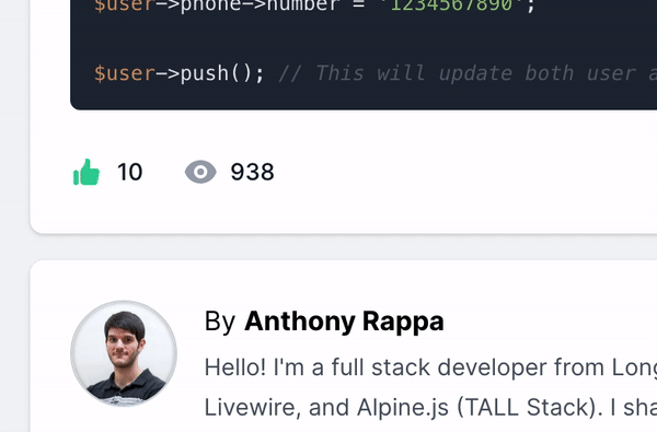 Building a like button component with Laravel Livewire - Post Image