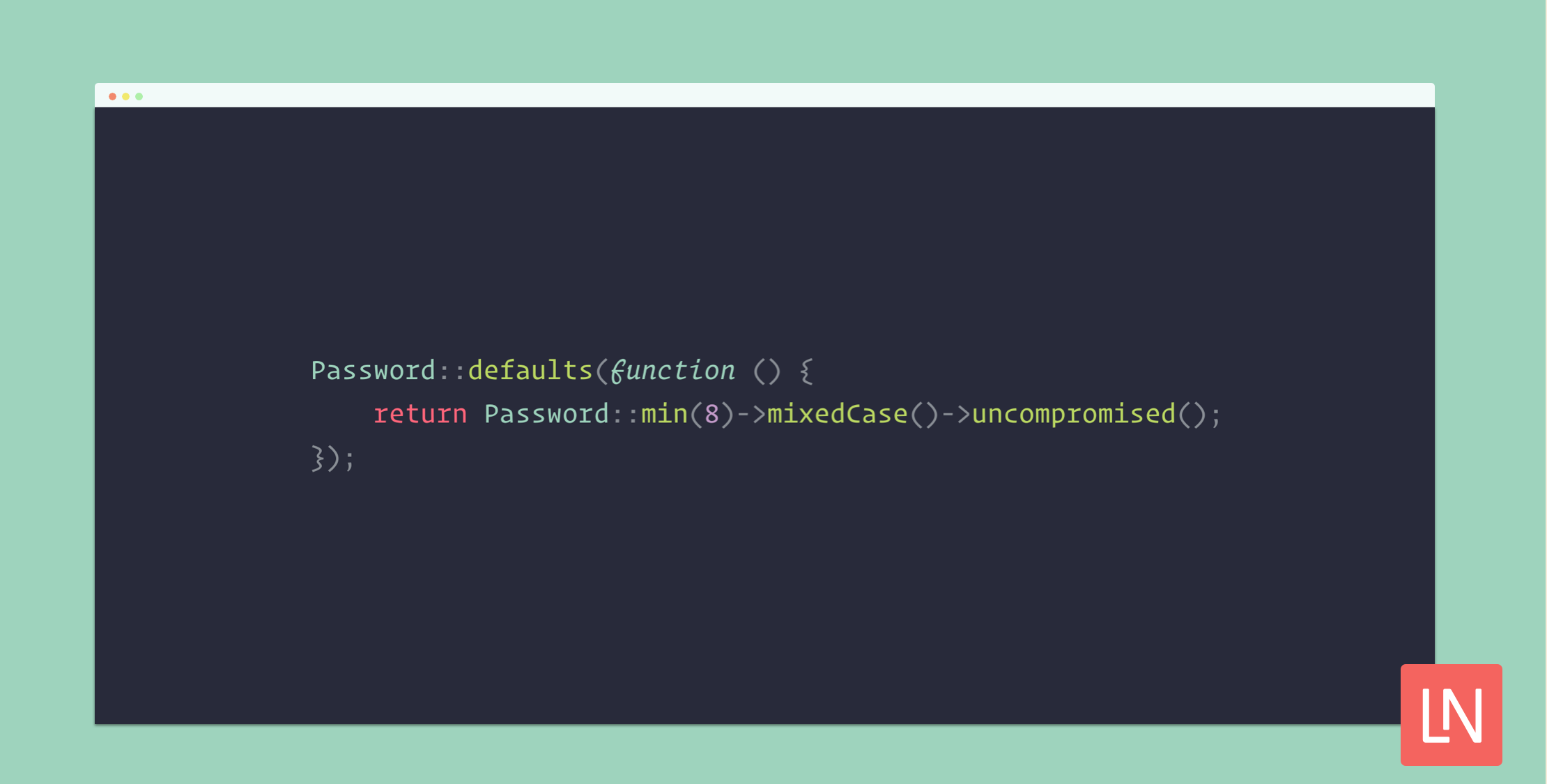 Defining Default Password Validation Rules in Laravel